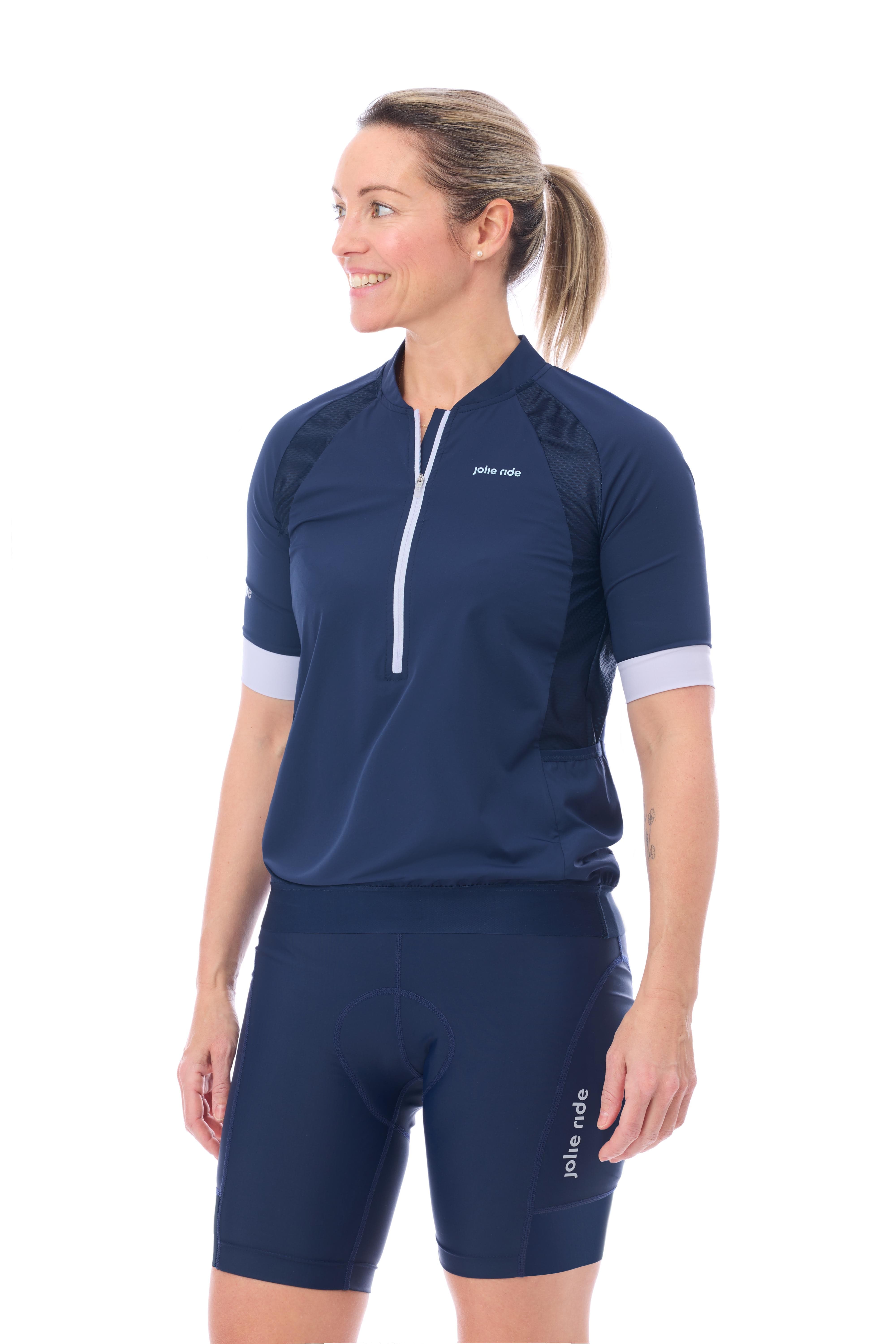 JolieRide XS / XS Navy loose jersey + cycling shorts 18cm inseam