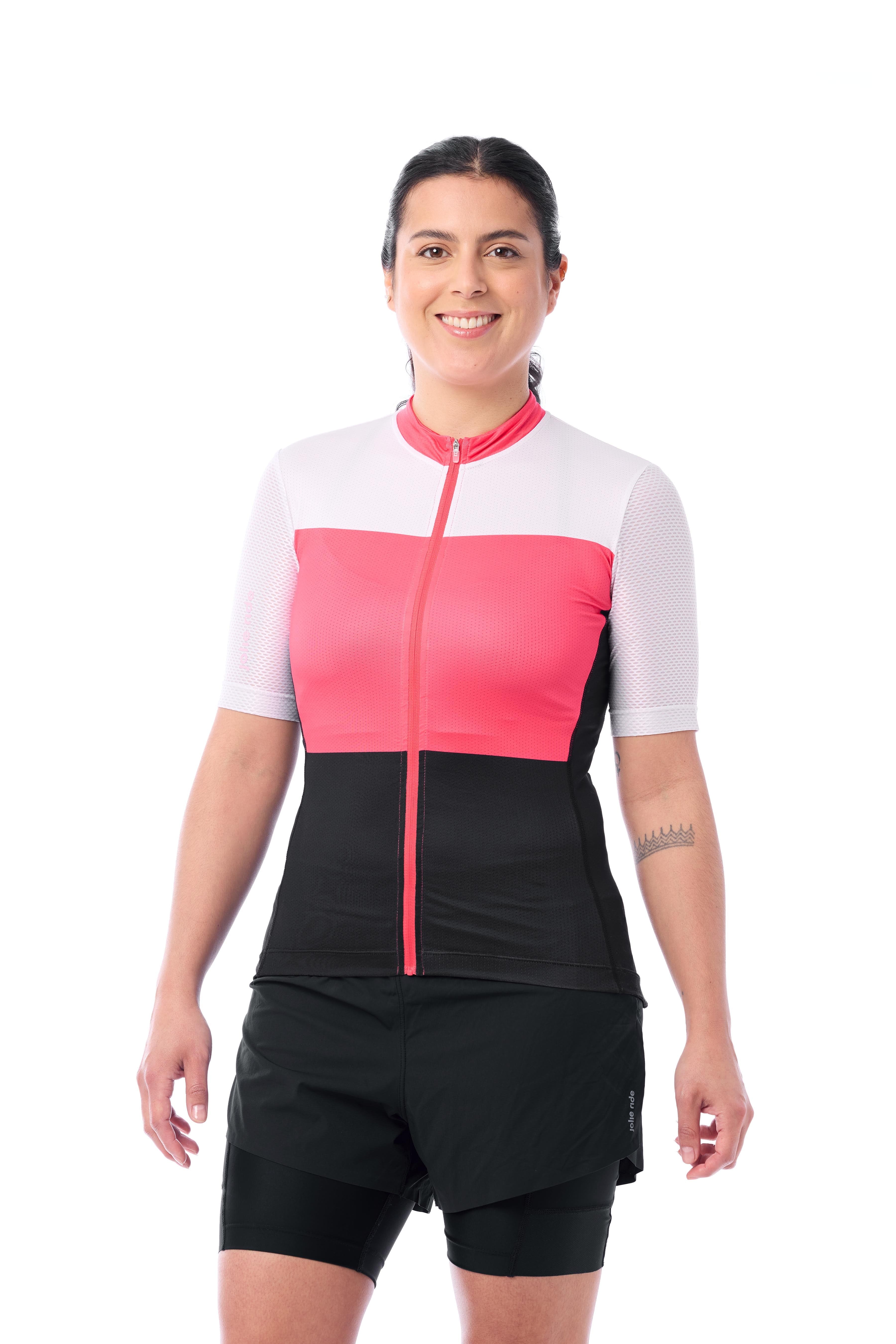 JolieRide XS / XS Neon Pink top + cycling short w over-shorts